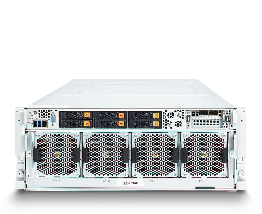 Lambda Hyperplane A100 4U server with 8x NVIDIA A100 GPUs (SXM4)